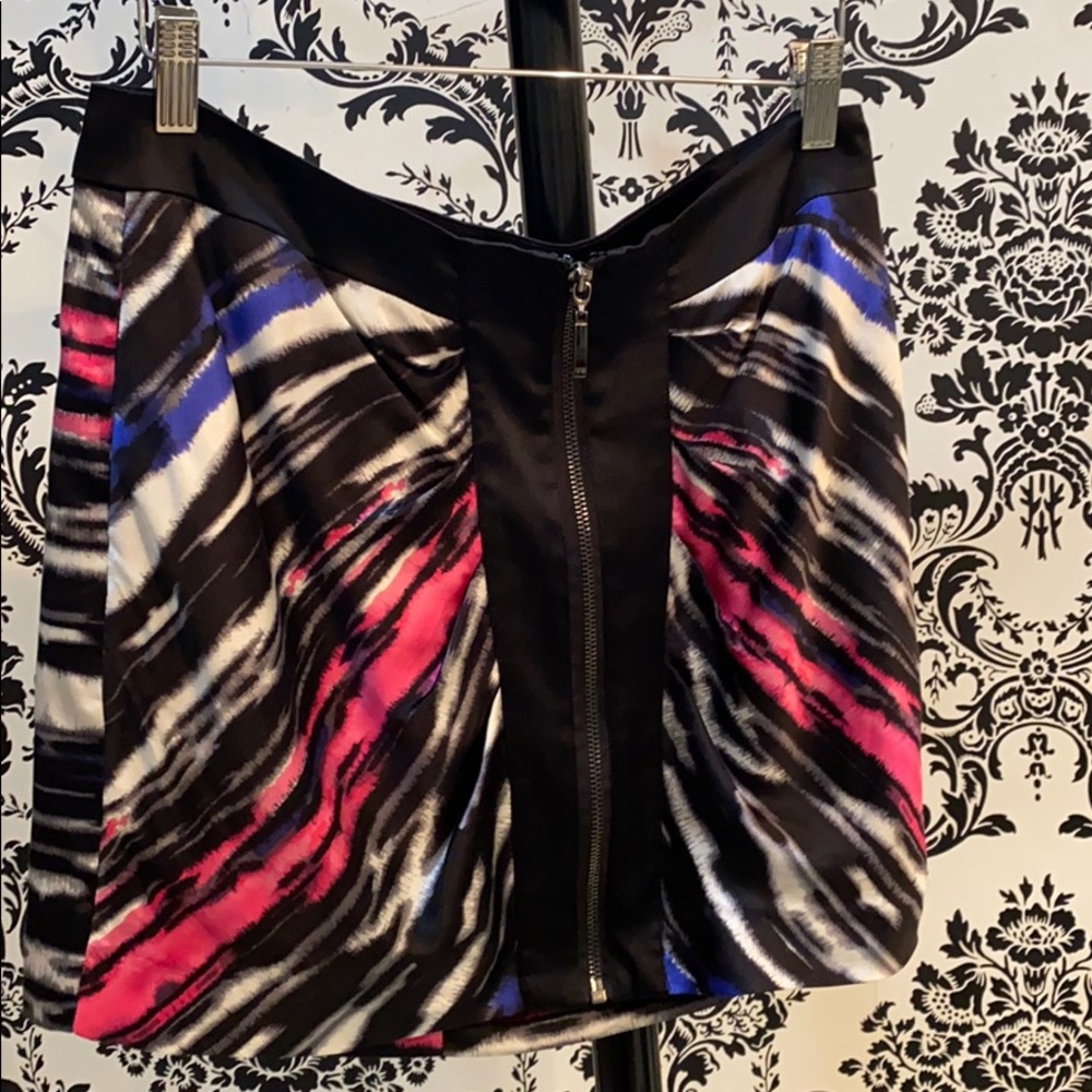 Bebe multi colored silky skirt